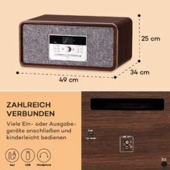 Bella Ann Stereoanlage Plattenspieler Radio DAB+/UKW USB Bluetooth -Outdoor Grills Verkaufsgeschäft 10041388 de 0006 usp