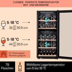 Vinamour 66 Duo Weinkühlschrank 2 Zonen 204 L/79 Flaschen 5-18°C Touch -Outdoor Grills Verkaufsgeschäft 10041394 de 0003 usp