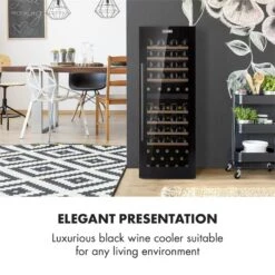 Barossa 77 Duo Weinkühlschrank-Set 2 Zonen 191L/77Fl. Weinglasregal -Outdoor Grills Verkaufsgeschäft 60002418 yy 0003 logo Klarstein Barossa 77 Duo Weinkuehlschrank schwarz