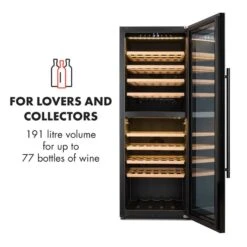 Barossa 77 Duo Weinkühlschrank-Set 2 Zonen 191L/77Fl. Weinglasregal -Outdoor Grills Verkaufsgeschäft 60002418 yy 0004 logo Klarstein Barossa 77 Duo Weinkuehlschrank schwarz