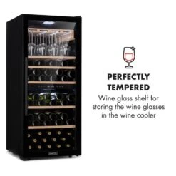 Barossa 102 Duo Weinkühlschrank-Set 2 Zonen 102 Fl. Weinglasregal -Outdoor Grills Verkaufsgeschäft 60002419 yy 0009 logo Klarstein Barossa 102D Weinglas Regal Echtholz