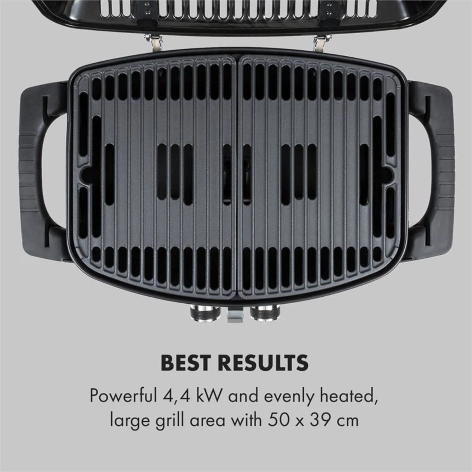 Parforce Duo Gasgrill 2 Brenner 4,4kW 15000BTU 300°C Gasschlauch Grau – Bild 3