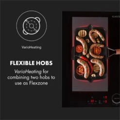 Kalahari Delicatessa Einbau-Ofen-Set Induktion 7000W 68Ltr Schwarz Edelstahl -Outdoor Grills Verkaufsgeschäft 60002585 yy 0008 logo Klarstein Delicatessa 60 Einbaukochfeld schwarz