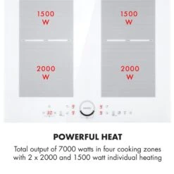 Gusteau Delicatessa Einbau-Ofen-Set Induktion 7000W 64Ltr Weiß Edelstahl -Outdoor Grills Verkaufsgeschäft 60002590 yy 0007 logo Klarstein Delicatessa 60 Induktionskochfeld weiss