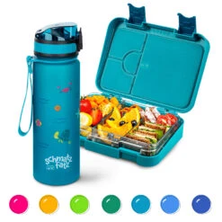 Schmatzfatz Frühstücksset Lunchbox & Trinkflasche Tritan Dicht BPA-frei